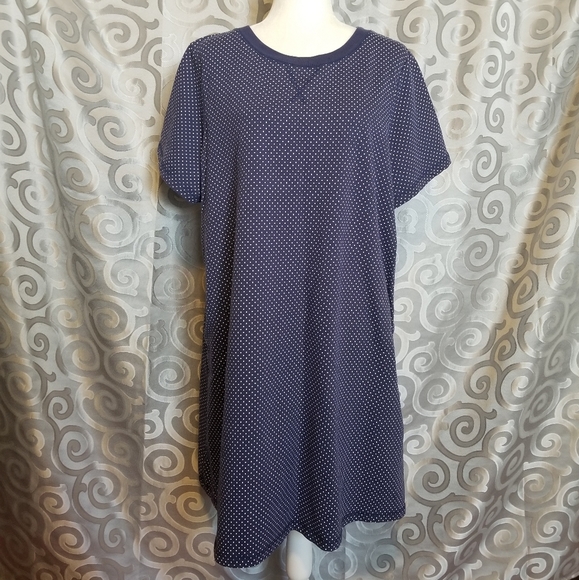 Woman Within Dresses & Skirts - Woman within short sleeve polka dot dress